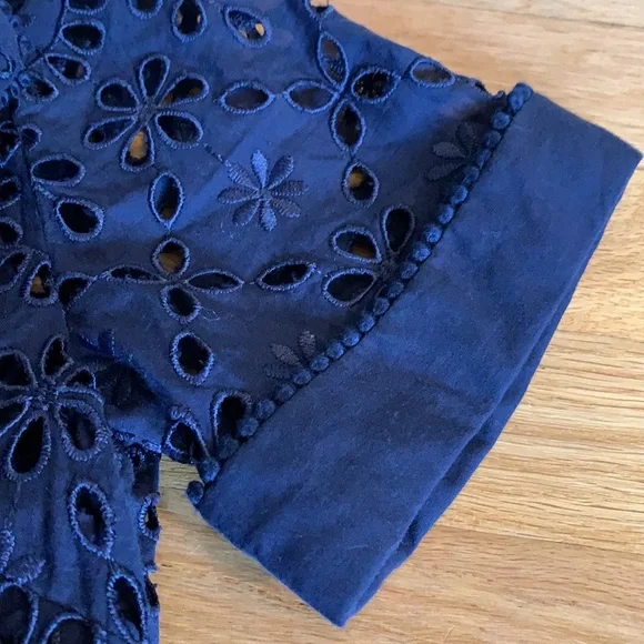 J. Crew Navy Scalloped Lace Midi Dress - Picture 3 of 5